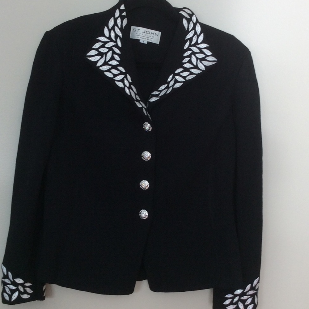 St John’s black knit top